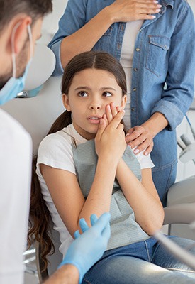 Child with a toothache